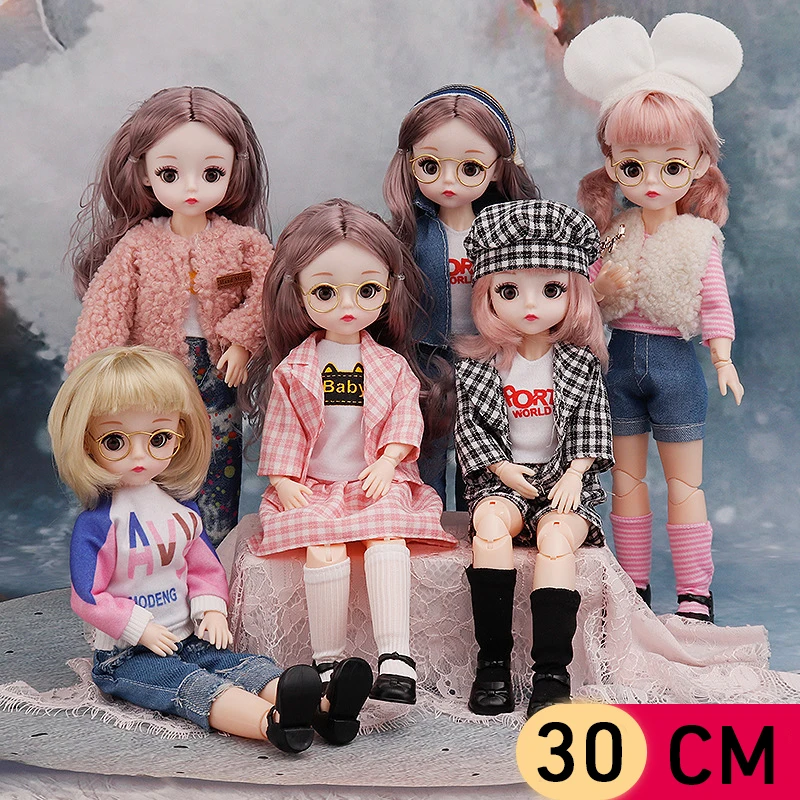 BJD Dolls 30 cm Anime Doll Full Set 1/6 BJD DIY Hračky pre dievčatá Girls 23 Joint Hovno Body s klobúkovou čelnou klobúkom Obliekanie kawaii