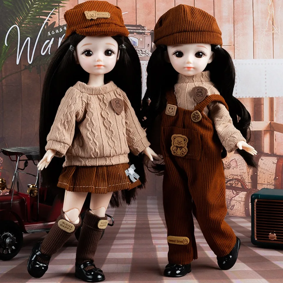 BJD Dolls BJD Dolls and Clothes Hinged Doll Brown Eye Reklamatizateľné kĺby 3D oči Doll 13 pohyblivé kĺby anime