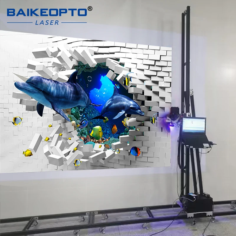 BK-UP600S 3D UV komerčná reklamná tlač tlače CMYKW Tri DX10 HEADS Outdoor Wall Art Printer