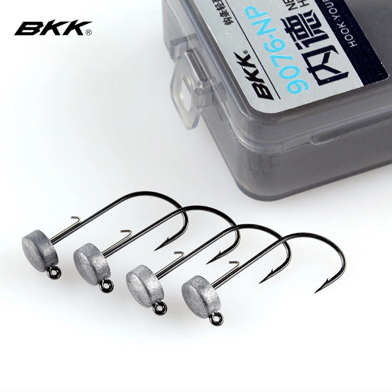 BKK 9076-NP 12ks Ned Rig Jig Head Fishhooks Fishing Anti-Drop Bar Bar Háčiky pre mäkké silikónové návnady Rybárske háčiky pre basy
