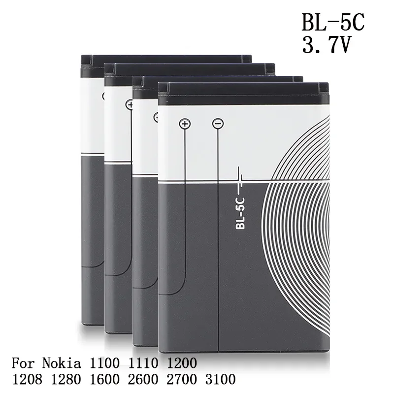 BL-5C BL 5C 3,7V 1020MAH lítium nabíjateľná telefónna batéria pre Nokia 1100 1110 1200 1208 1280 1600 2600 2700