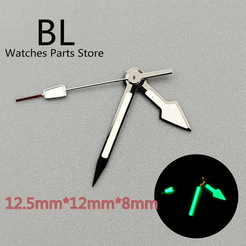 BL Silver Watch Hands Green Luminous Ruky ukazovatele Fit NH35 NH36 ETA2824 PT5000 Pohyb Výmena hodiniek Časti