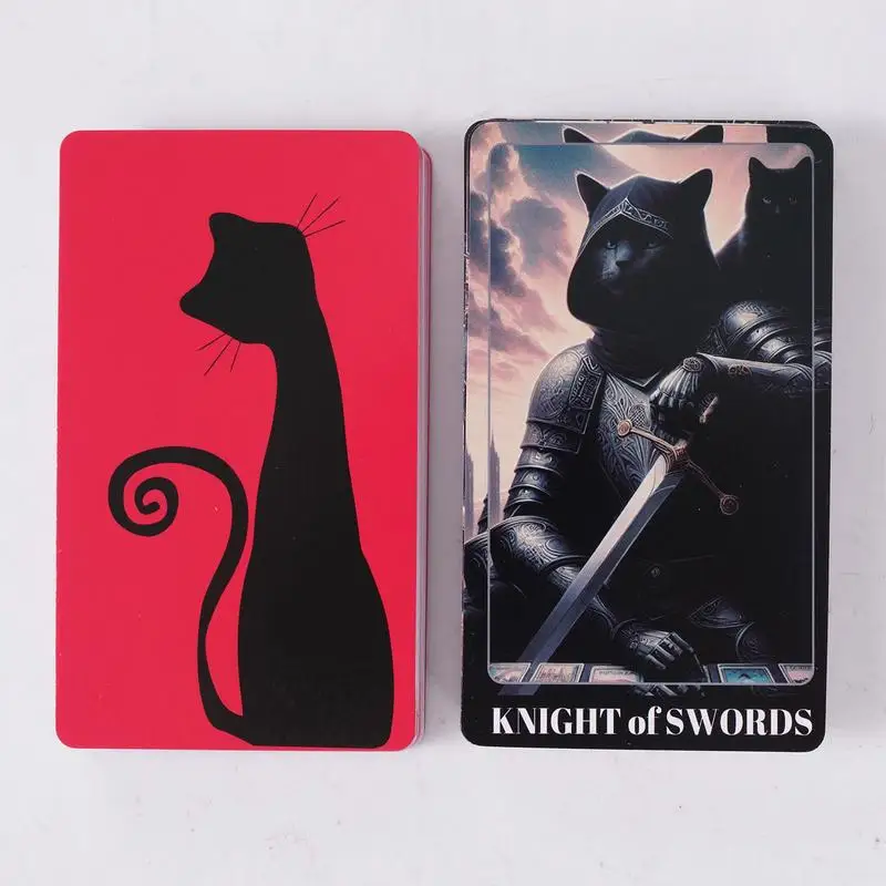 Black Cat Tarot Cards Oracle Cards Tarot Deck Prenosná 78-karta s plnou anglickou verziou Oracle Deck Cards Divinovanie hrania hier