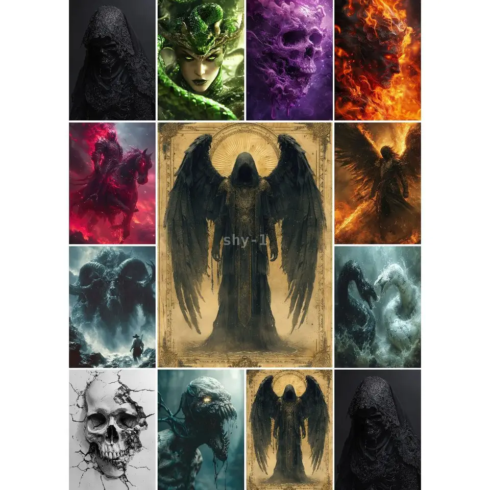 Black Demon Bride Bride Plagát Fantasy Passion Collection Artistic Wall Decor Print pre domácu obývaciu izbu
