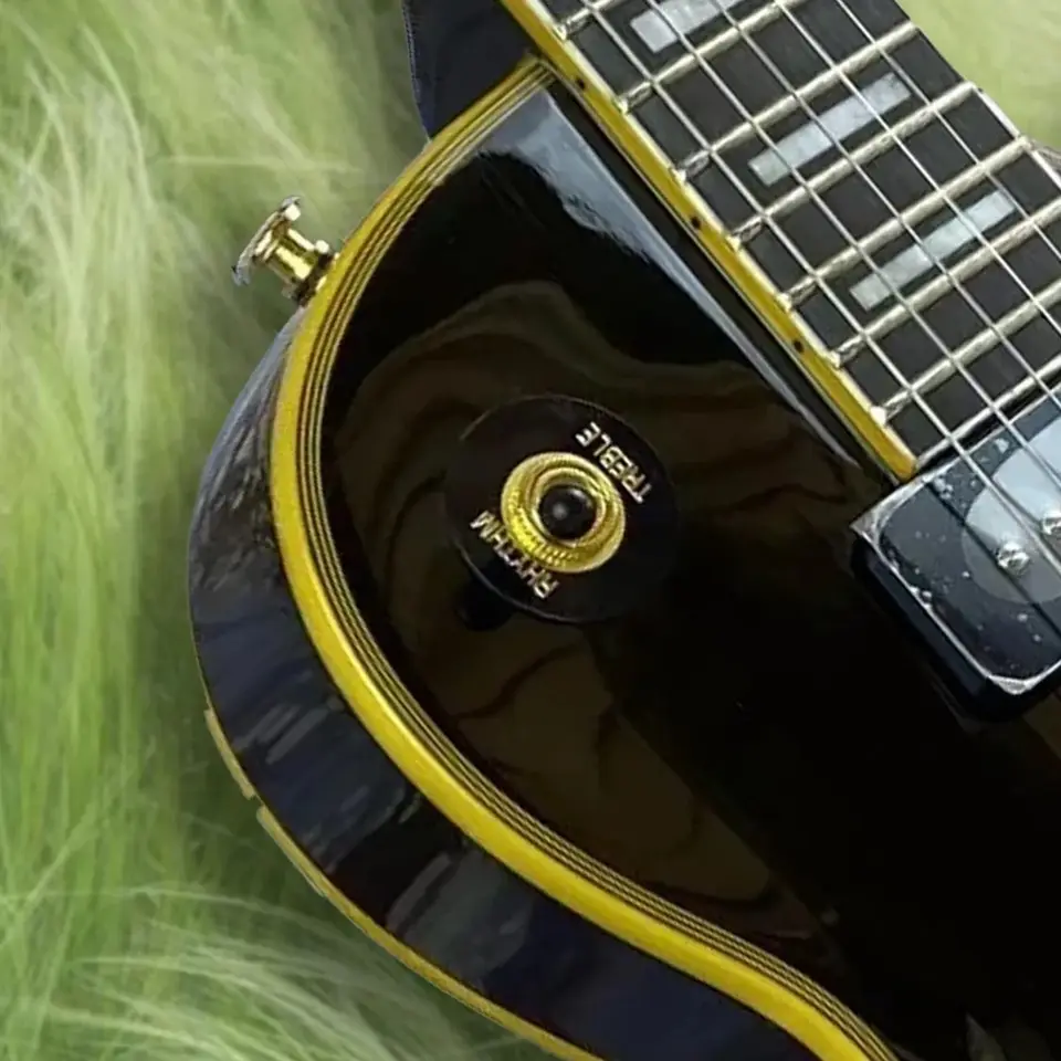 Black Gold Electric Guitar Gold Bridge 6-String Guitar Custom Shop