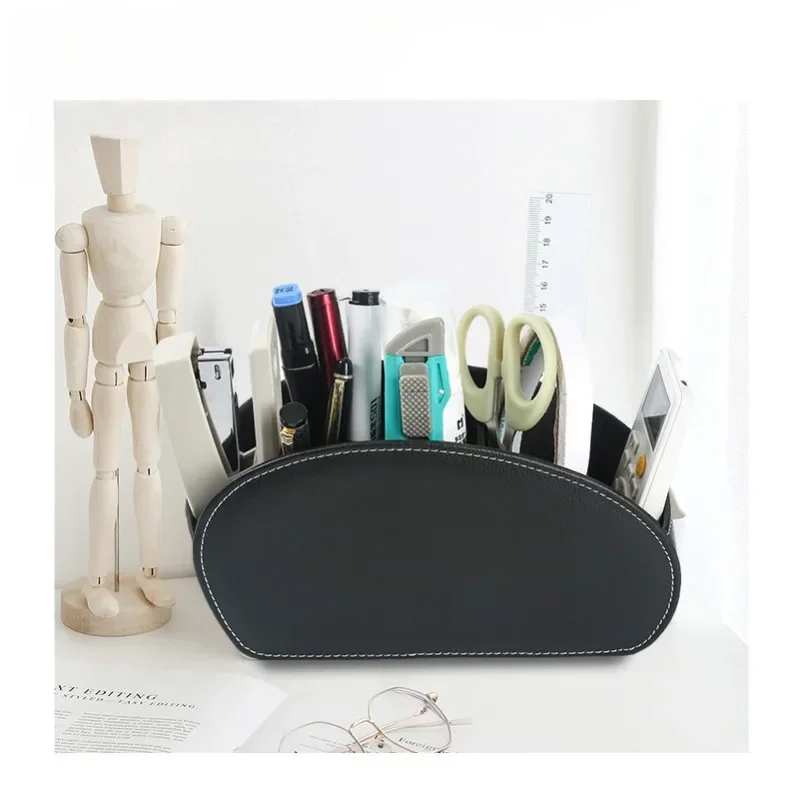 Black Lychee Pattern Office Dodávky úložisko Organizátor diaľkového ovládača PU kozmetické úložisko Pase Storage Boxes Organizátor