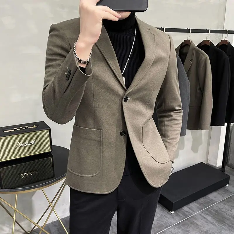 Black Man Suits and Blazers Long Tweed Fashion Original Bunda pre mužov Cast Classic Fashion 2024 Coats Spring Clothes Nové