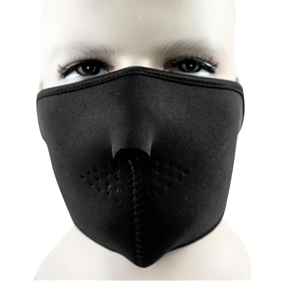 Black Neoprén viacnásobné použitie lyžiarskych polovičných mask
