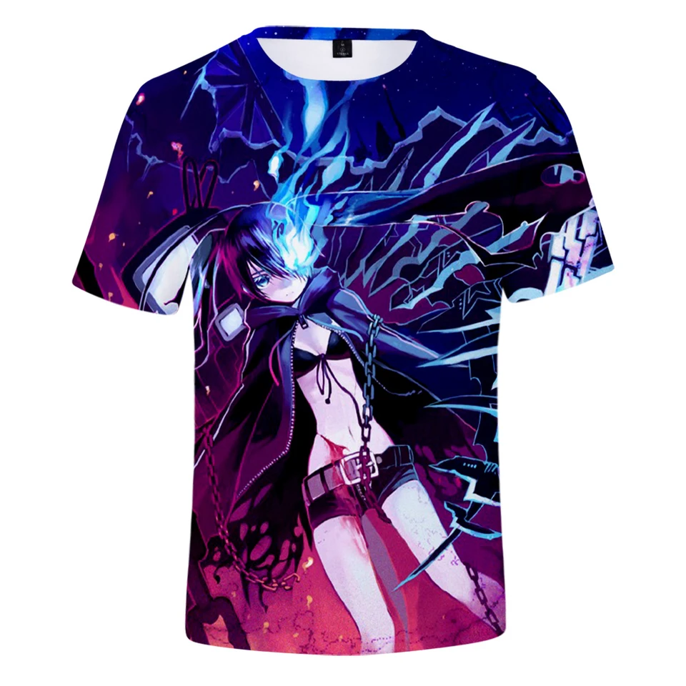 Black Rock Shooter Tshirt Cosplay okrúhly krk Príležitostné muži dámske tričko letné rukávy s krátkym rukávom harajuku tričko s pulloverom