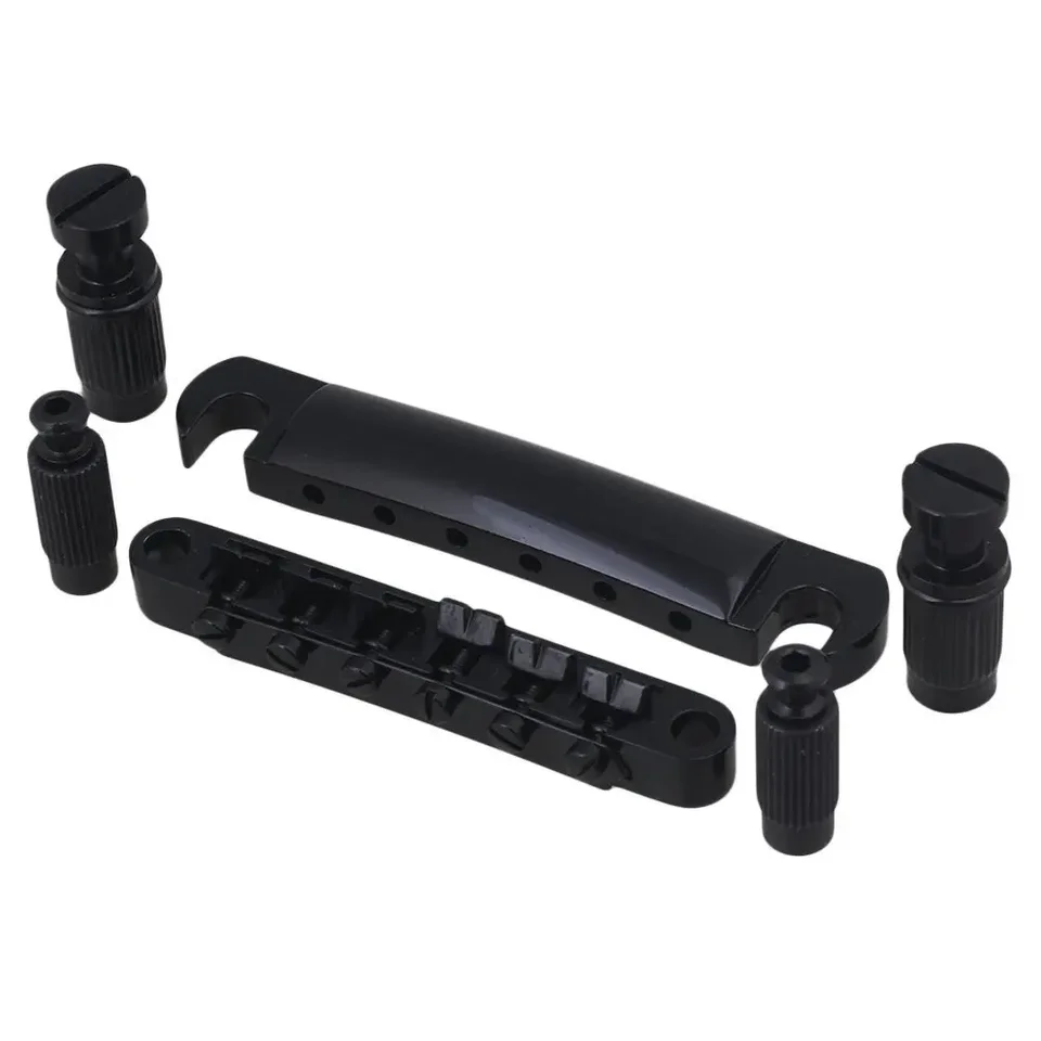 Black Tune-O-Matic Bridge Tailpiece Set Príslušenstvo pre elektrickú gitaru