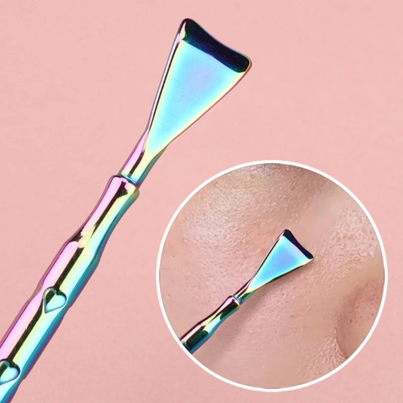Blackhead Remover Skin Pober Prípravný náradie v nehrdzavejúcej oceli dvojitá špachtľová špachtňa Pimple Remover Skin Reskber Praskrí čistiaci nástroj