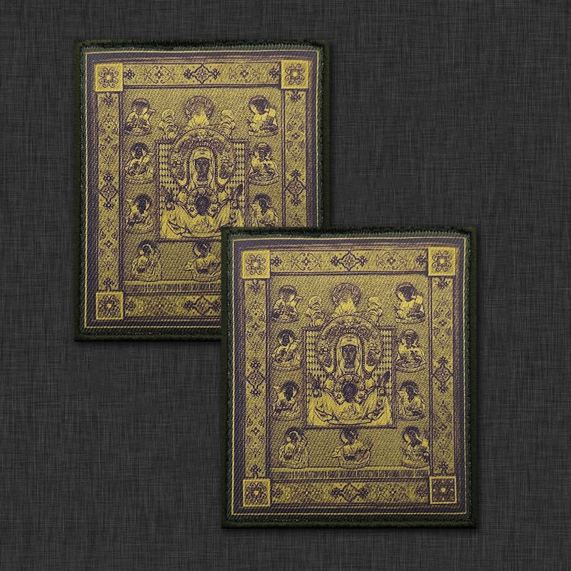 Blahoslavená panna Mária bohyňa výšivky pre oblečenie pre odevné batohové batohové ženské božstvo Patch Patch Applique Hook & Loop Patch