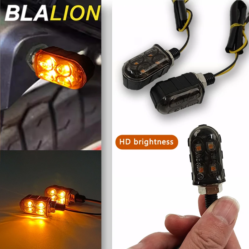 Blalion Motocykle Mini LED dióda Signálne svetlá 4 LED dióda Amber prúdiace smerové signálne svetlo svetlo svetlo svetlo svetlo