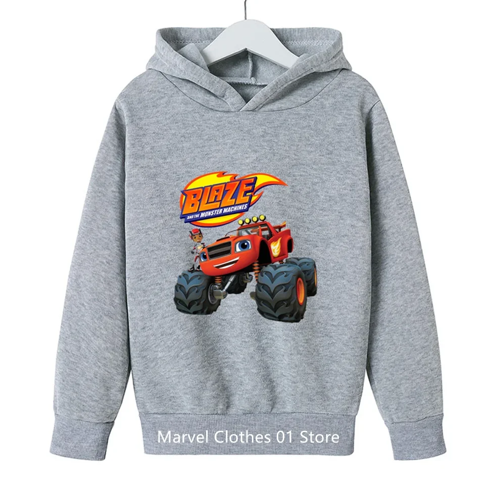 Blaze a Monster Stroje auto mikina Kids kawaii jesenná mikina s kapucňou príležitostné pohodlné roztomilé detské oblečenie