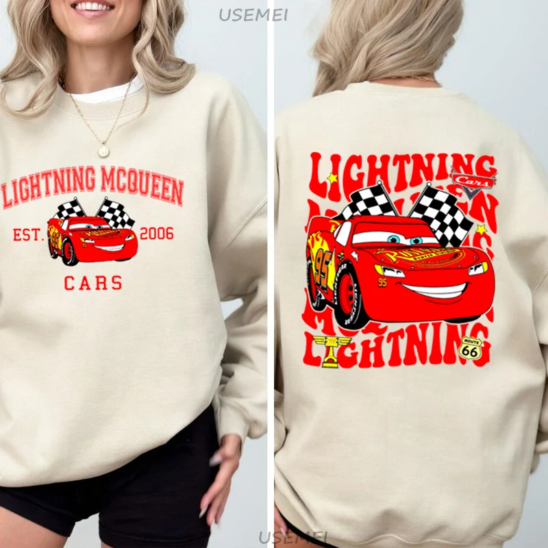 Blesk McQueen Car Graphic mikiny harajuku vtipné muži Dámske autá kapucne s dlhým rukávom pullover posádka mikiny
