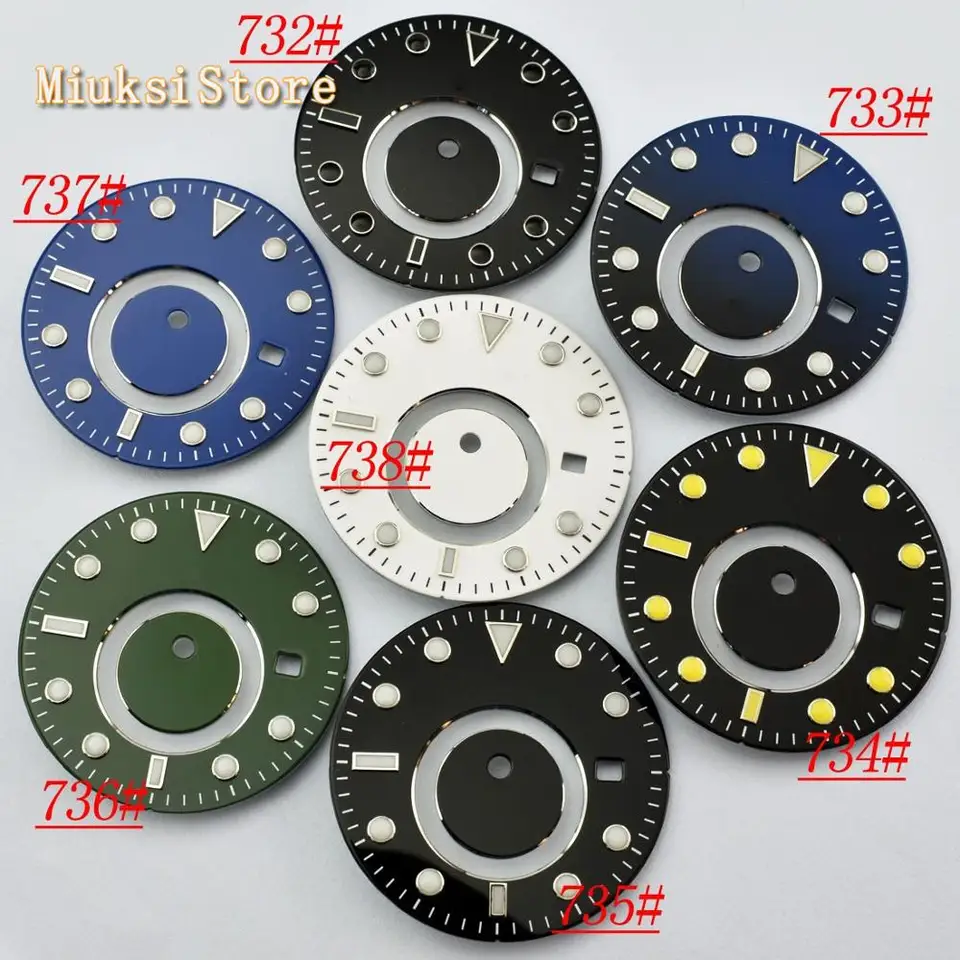 Bliger 31,5 mm GMT Luminous Sterile Watch Dial Fit Sea Gull 5833a Mingzhu/DG5833 Pohyb