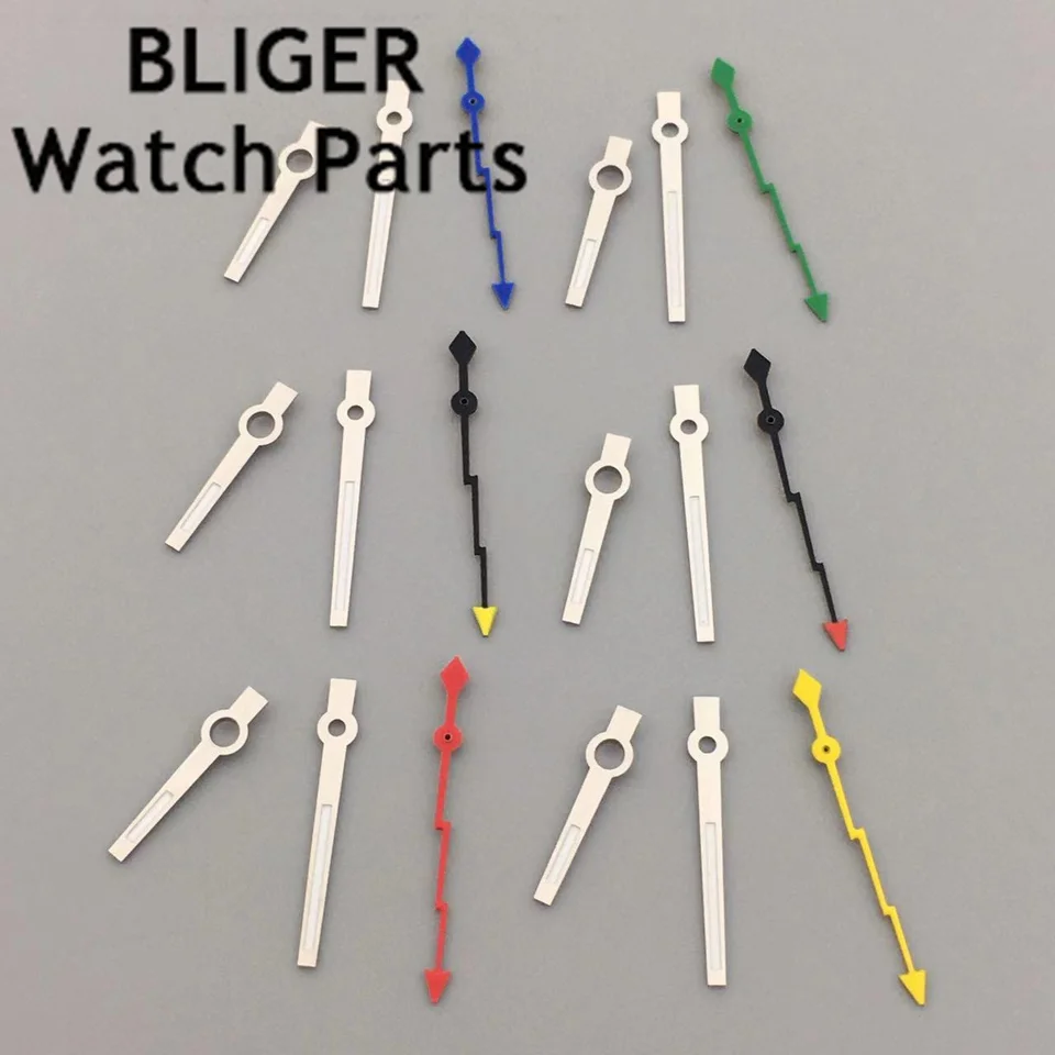 Bliger Silver Black Watch Rands Green Luminous Fit NH35 NH36 MOHE