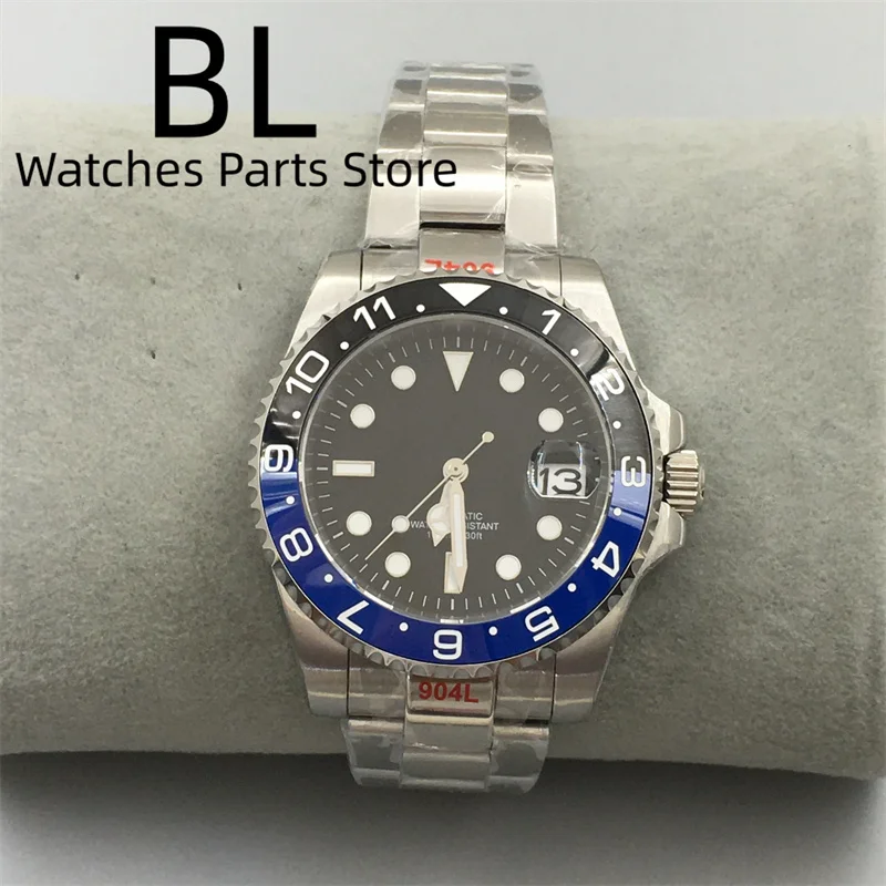 Bliger Sterile NH35 Automatický pánsky 'Watch PT5000 Miyota Čierna zelená vložka 40 mm kefovaná oceľový náramok Dátum zväčšovača zafír