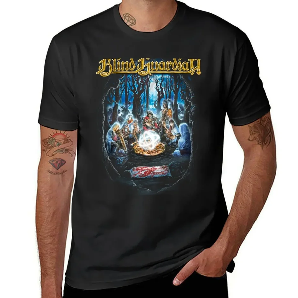 Blind Guardian - niekde ďaleko za tričkom Rýchle sušenie ulice Wear Ster Vintage tričká Plain čierne tričká Men