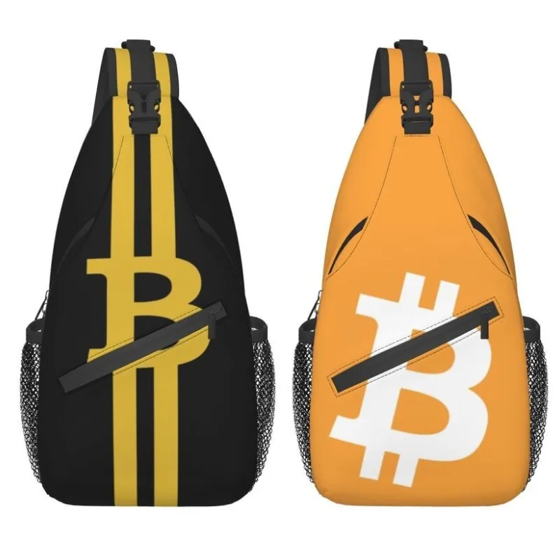 Blockchain Digitálna mena bitcoin bitcoinový popruh hrudníka Crossbody Bag Muži Príležitostné batohové batohové batohy BTC na turistiku
