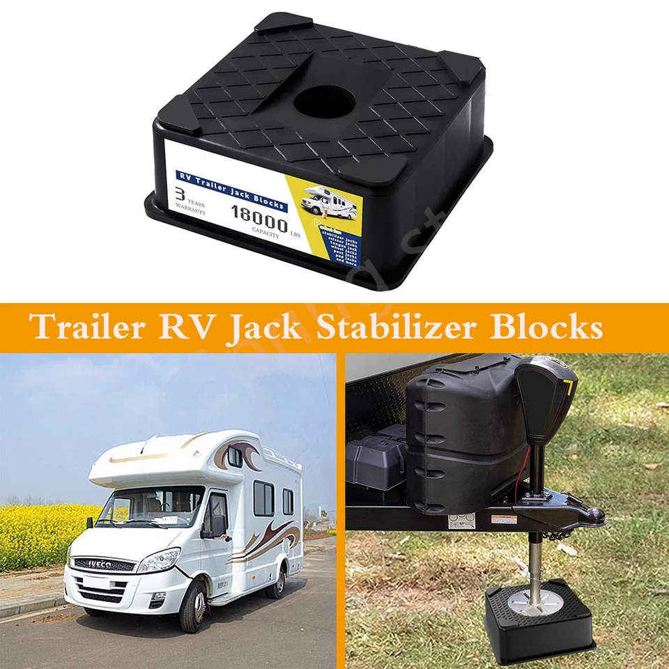 Blok prívesu Jack Block RV Camper Stabilizer Block pre cestovný príves kompatibilný s akýmkoľvek stabilizátorom kolies po chodní