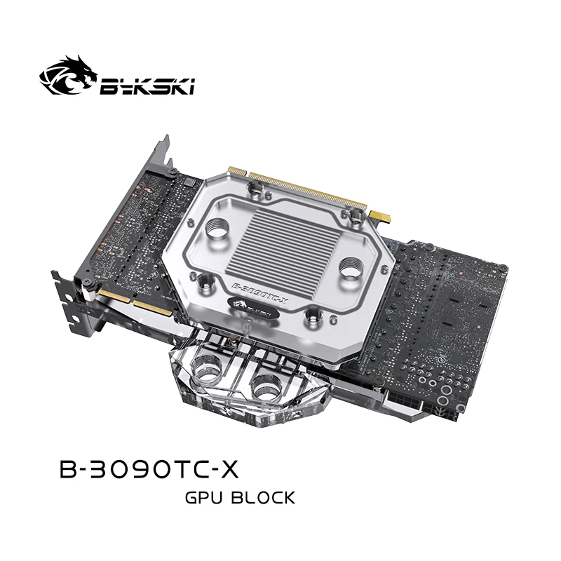 Blok vodného bloku BYKSKI pre blok GPU Zadná voda Všetky RTX 3090 série GPU / Universal Backplate Chladenie / medený chladič, B-3090TC-X