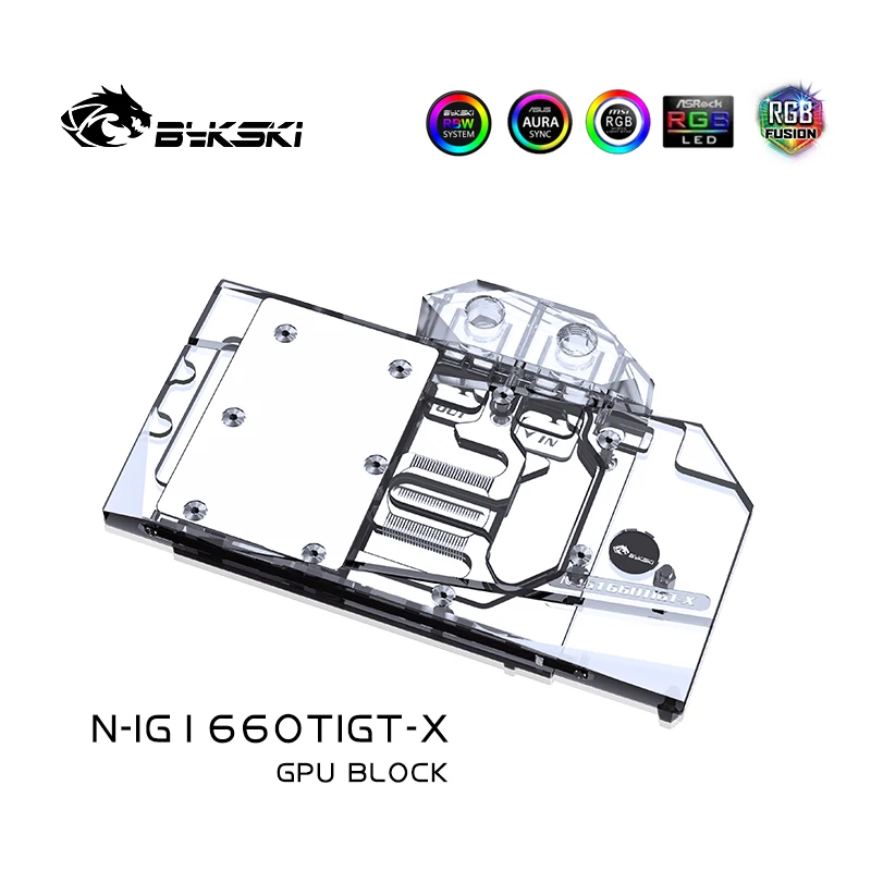 Blok vodného bloku GPU BYKSKI PRE FARBIL GTX 1660 TI HROV GT grafická karta/Full Cover Cover COPPER COLING COLDIACE N-IG1660TIGT-X