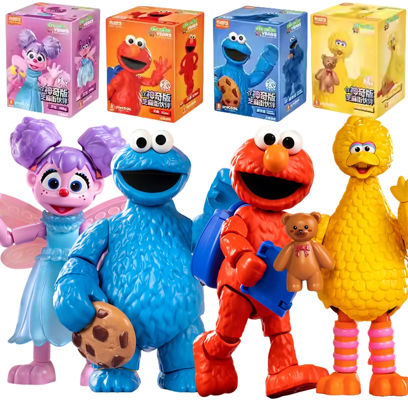 Blokees Original Sesame Street Elmo Cookie Monster Big Bird Abby Building Blocks Hračky akčné postavy Deti deti pre hračky darček