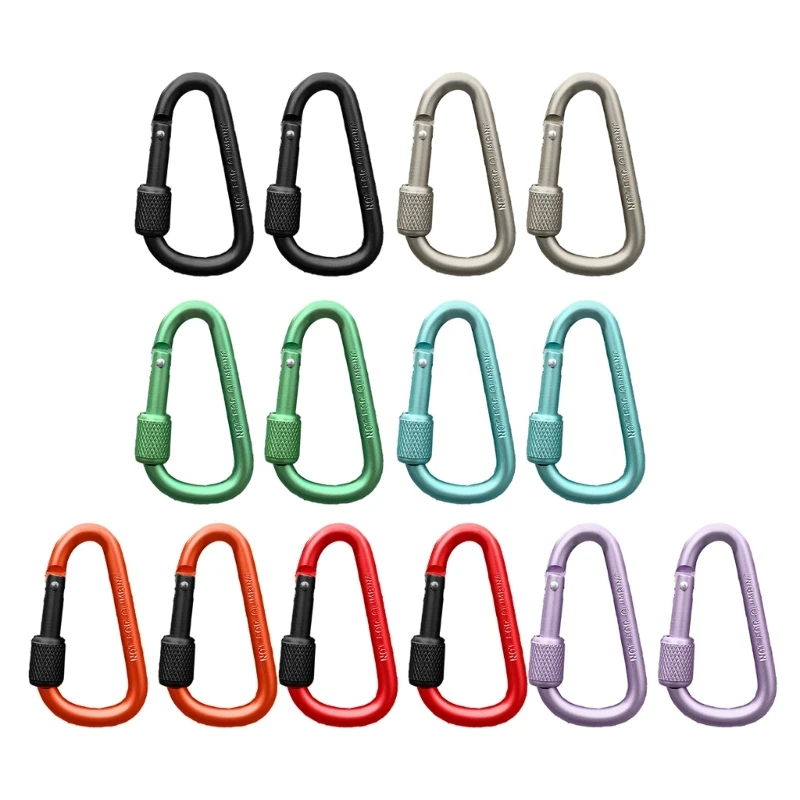 Blokovanie karabínovej hliníkovej zliatiny karabíny Safe Buckle Keychains Hook D Havár Carabiner Turisk s kempingom skrutky