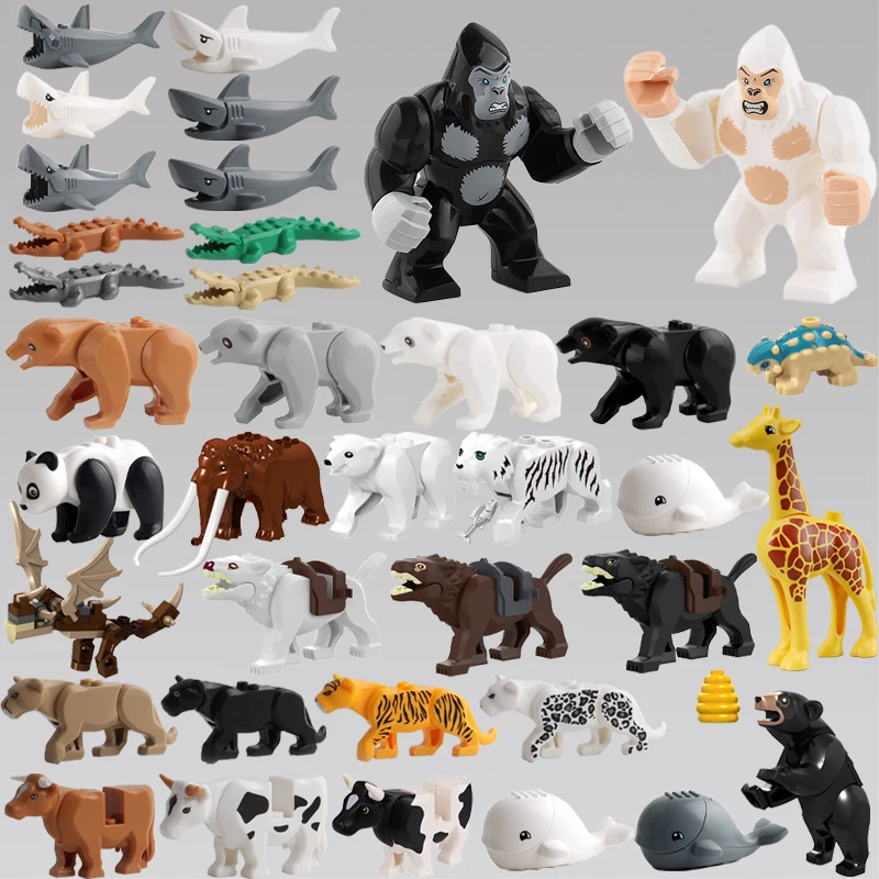 Blokovanie Zoo Zoo Building Blocks Dragon krokodíl žralok delfínovej šimpanzy krav