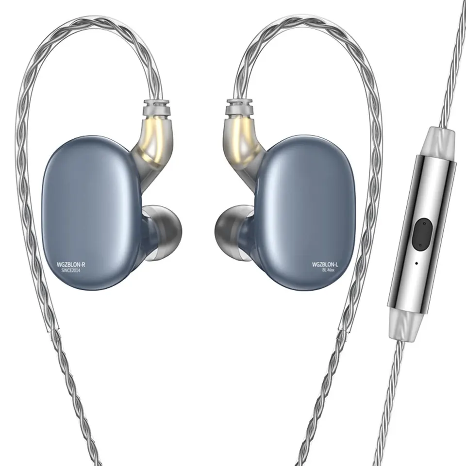 Blon bl-max blmax 2DD v uši káblových hifi slúchadlá 10 mm uhlí