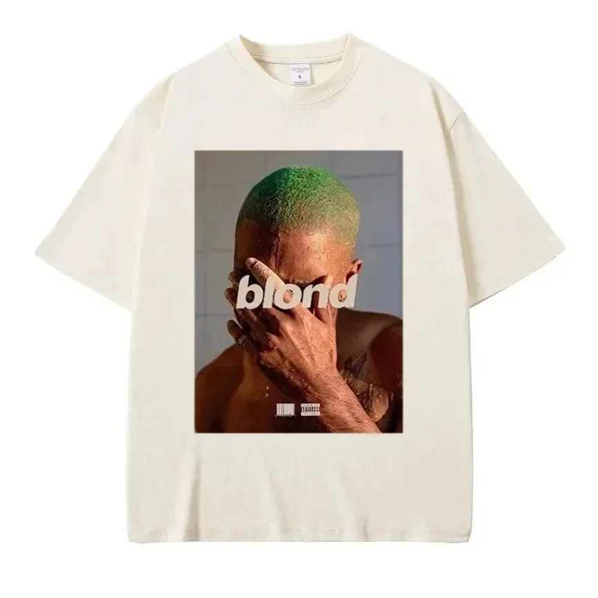 Blond hip hopové tričko Rapper Frank Tričko Ocean Nadmerné tričká Módne nadmerné tričká