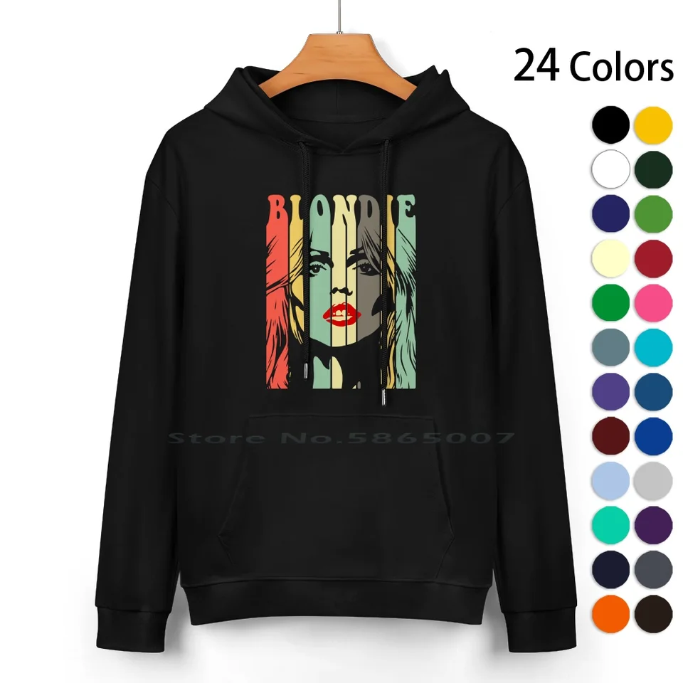 Blondie retro čisto bavlnená kapucňa sveter 24 farby blondie retro milostná skupina Mussic 100% bavlnená mikina s kapucňou pre ženy