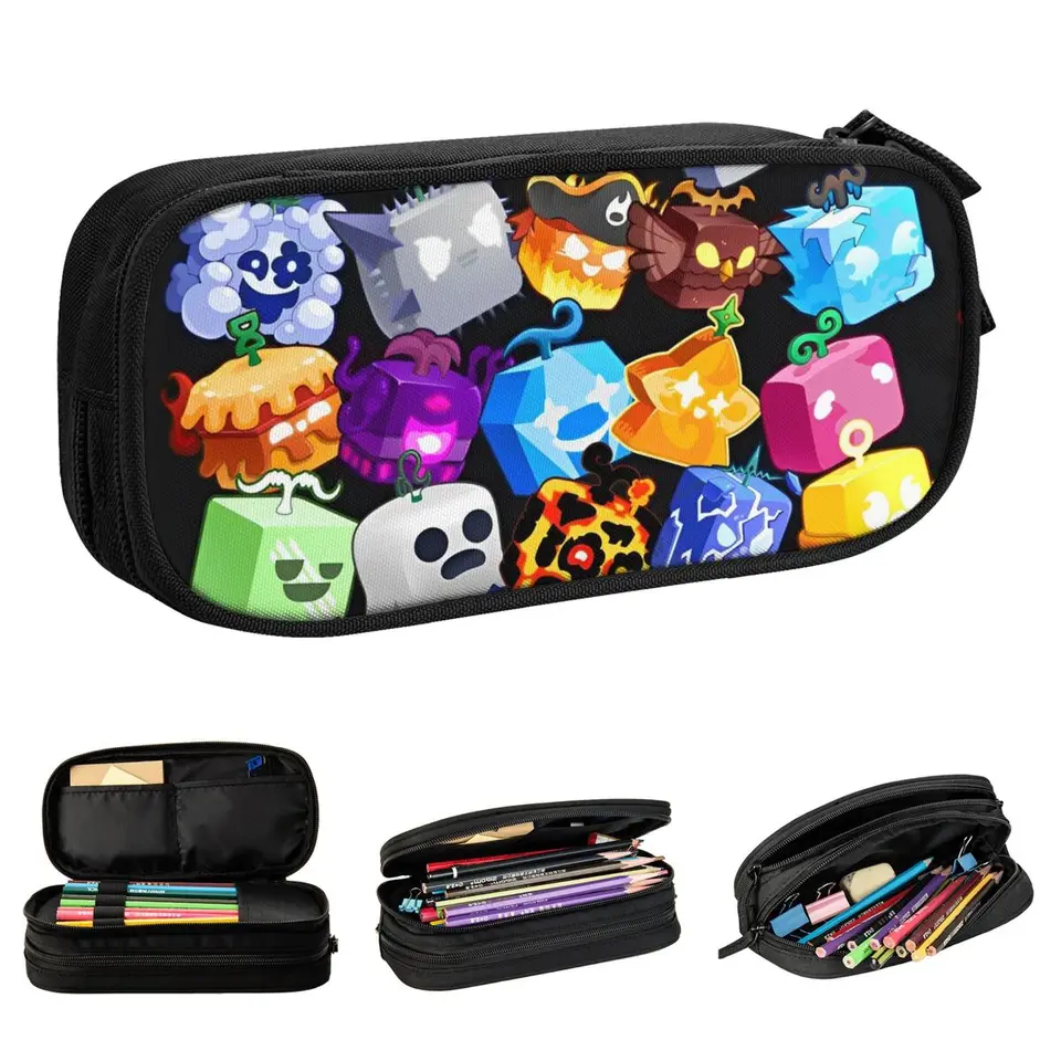 Blox ovocie herná hra ceruzka Cencil Cuce roztomilý Robloxx Pen Box Bags Dievčatá chlapci Veľké úložné školy School Dodávky Kozmetické ceruzky