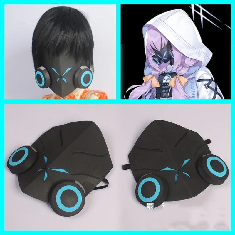 Blue Archive Cosplay Hakari Atsuko Maska Halo Headwear Headar Wig Women Girl Halloween Karneval Party Roleplay Violet Purpurová vlasová parochňa