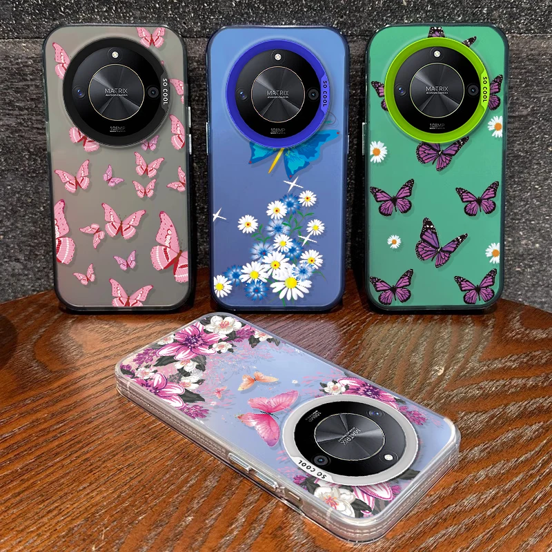 Blue Butterfly for Honor 50 70 90 x8A x6b x9 Magic 6 5 Pro 200 Lite 5G X5 Plus Nova 10 12S x7A P30 40 Mate 30 40 40, telefónny prípad