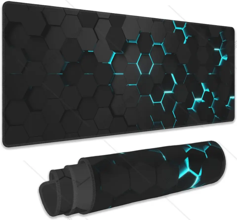 Blue Honeycomb Science Technology Extended Gaming Mouse podložka s nekĺzavou základnou šupkou pre prácu domácej kancelárie 31,5x11,8 palca