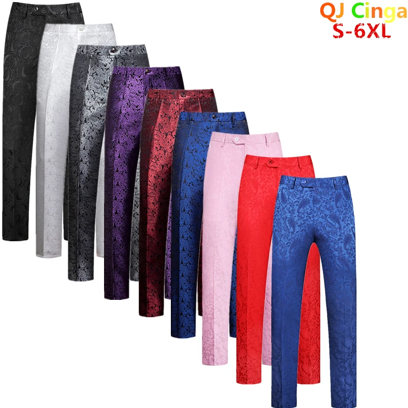 Blue Men Navrhujú nohavice, nohavice z obchodných kancelárií, biele čierne červené pantalony Hombre Svadobné šaty nohavice veľkú veľkosť Slacks S-6XL