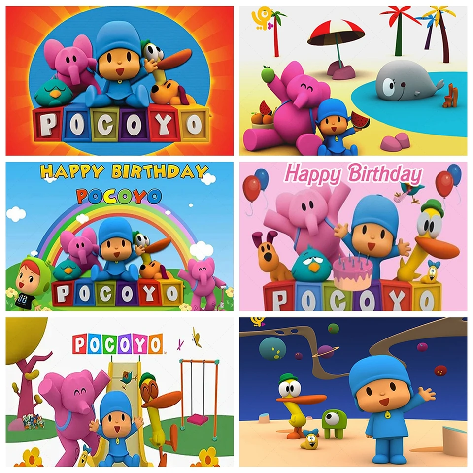 Blue Pocoyoed Téma narodeninová oslava pre bábätká dekorácie DETACIE DETI KARTOBY Game PLATING Photo STATIO STATIO Prispôsobené rekvizity