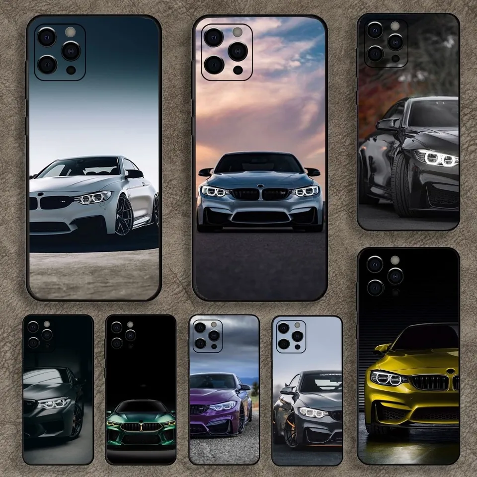 Blue Red Sports Car B-BMWES-S Pase pre telefón Apple iPhone 15,14,13,12,11, Pro, X, XS, Max, XR, Plus, Mini Soft Black Cover