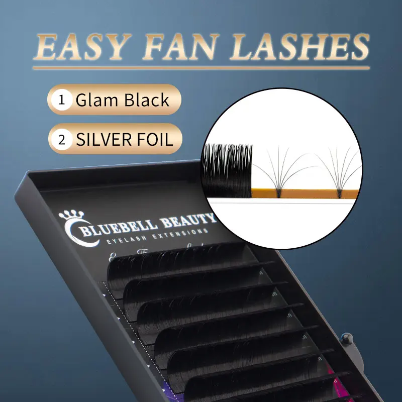 Bluebell Beauty Fast Blomming Lashes Soft Easy Easy ventilátor rias Mega Volume Fans Premium Rast Extensions Supplies for Eye Beauty