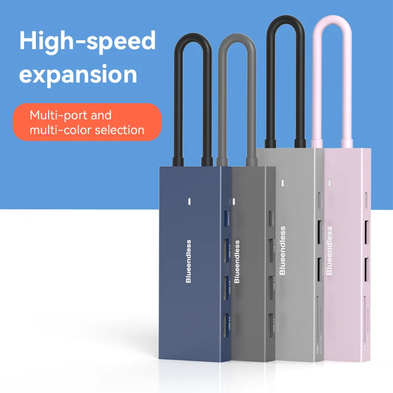 Blueendless 7 v 1 portoch Typ C Adaptér 4K 60 Hz USB3.0 do Splitter Port USB C Hub USB-C Type C 3.1 pre MacBook Accessori