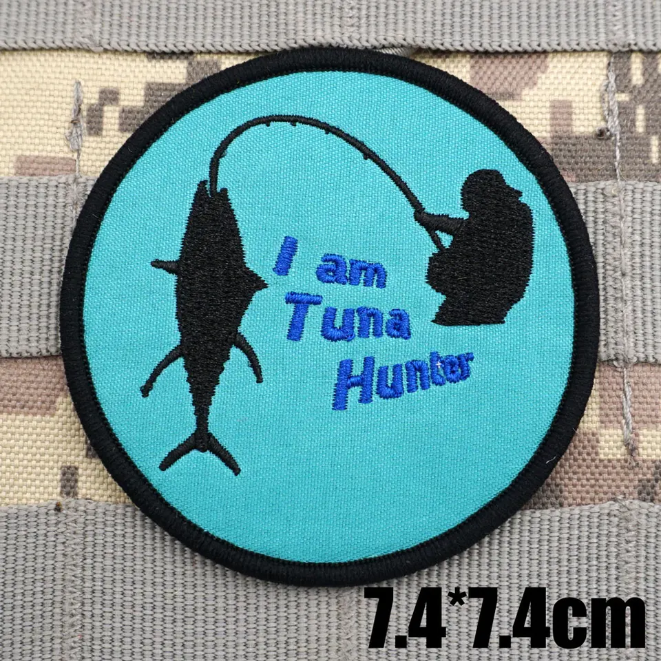 Bluefin TUA Hunter Vojenský taktický vyšívaný patch batohový odznak s háčikmi na odevy
