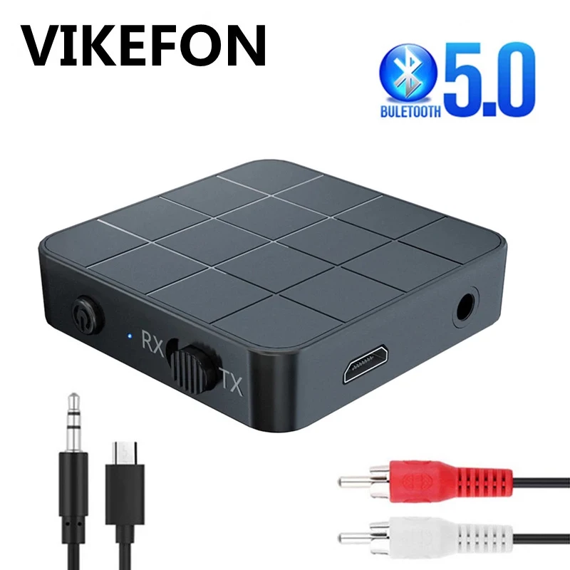 Bluetooth 5.0 Audio prijímač vysielač AUX RCA 3,5 3,5 mm Jack Stereo Music Wireless Wireless Adapter USB Dongle pre slúchadlá pre auta TV PC