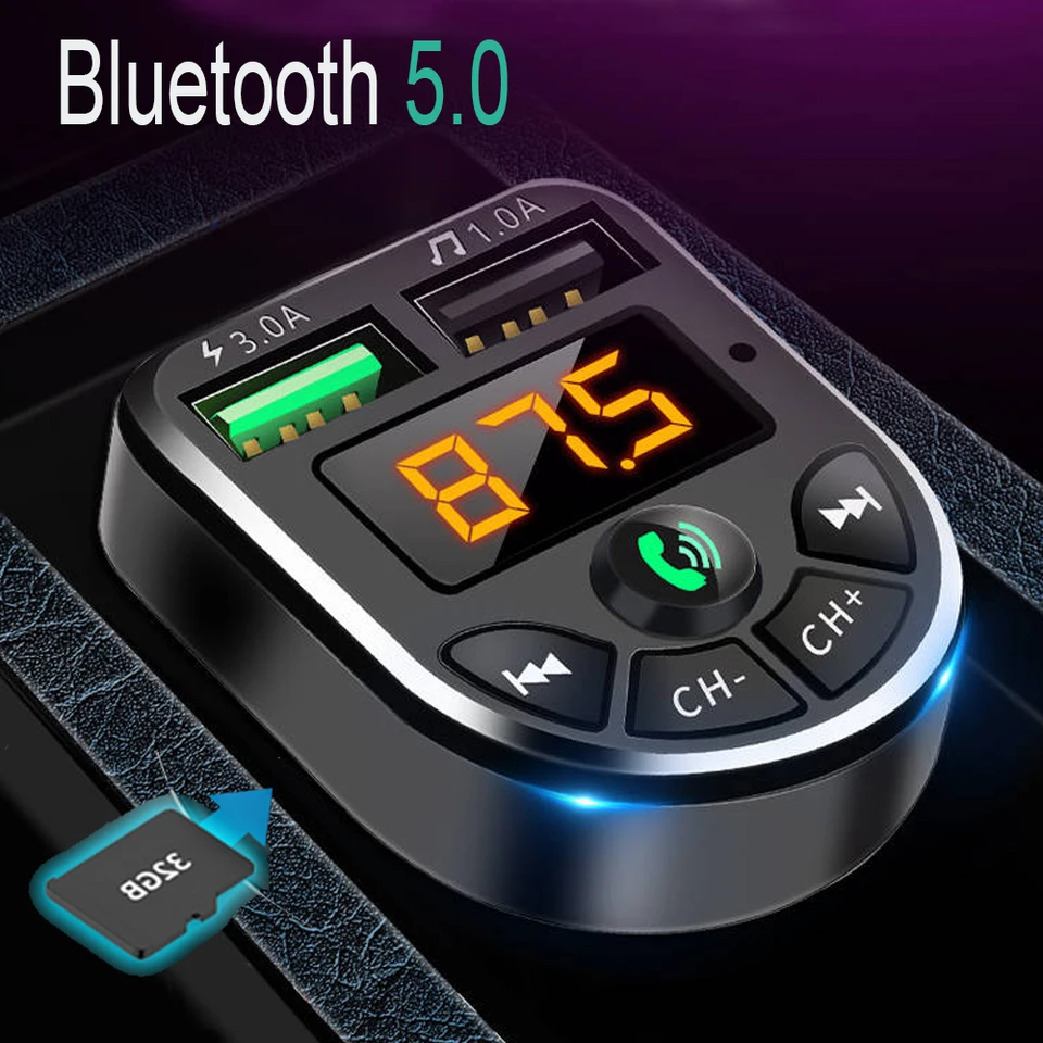 Bluetooth 5.0 MP3 prehrávač bezdrôtového zvukového prijímača Dual USB 3.1A Fast Charger 5.0 Verzia+EDR Fast Charger Prenosný zvukový doplnok