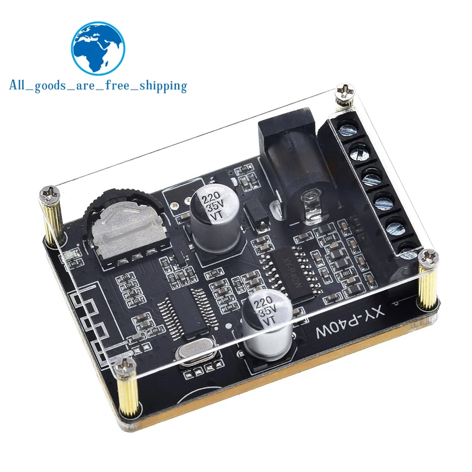 Bluetooth 5.0 Stereo Audio Power Board 40WX2 Bluetooth prijímač DC 12/24V Supply XY-P40W