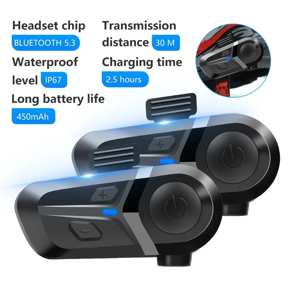 Bluetooth 5.3 Motocyklová prilba Lightweight Headset nepremokavá bezdrôtové ruky zadarmo hovor telefónu slúchadlá Hudba Player Moto prilba