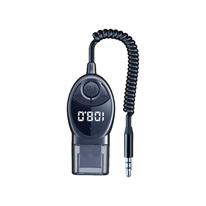 Bluetooth 5.3 Wireless CAR FM vysielač USB na 3,5 mm Jack Audio Music Microfone Hands-Free Adapter pre reproduktory automobilov