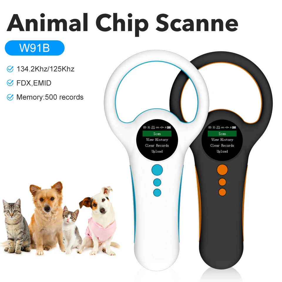 Bluetooth Animal Chip Reader Duálna frekvencia 134,2/125 kHz 500 Ukladanie údajov Color Color Color pre domáce zvieratá a doby