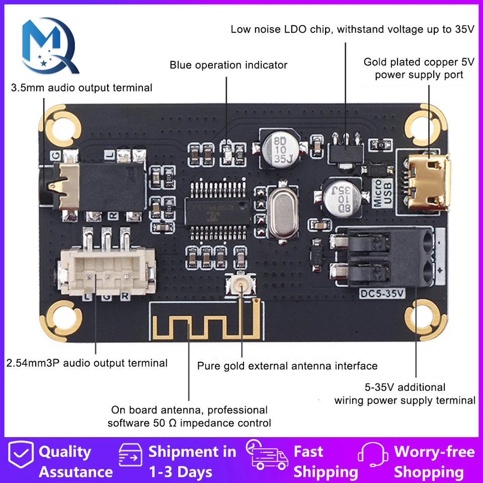 Bluetooth Audio prijímač doska Bluetooth5.0 MP3 Lostless Decoder Board Audio zosilňovač stereo s diaľkovým ovládaním